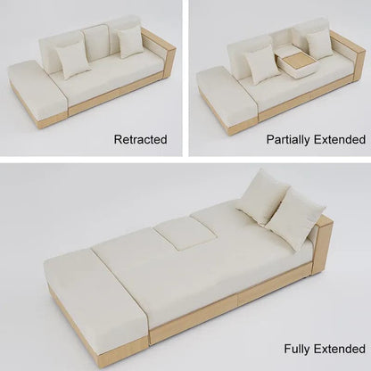 Full Sleeper Sofa Bed with Storage Gray/White