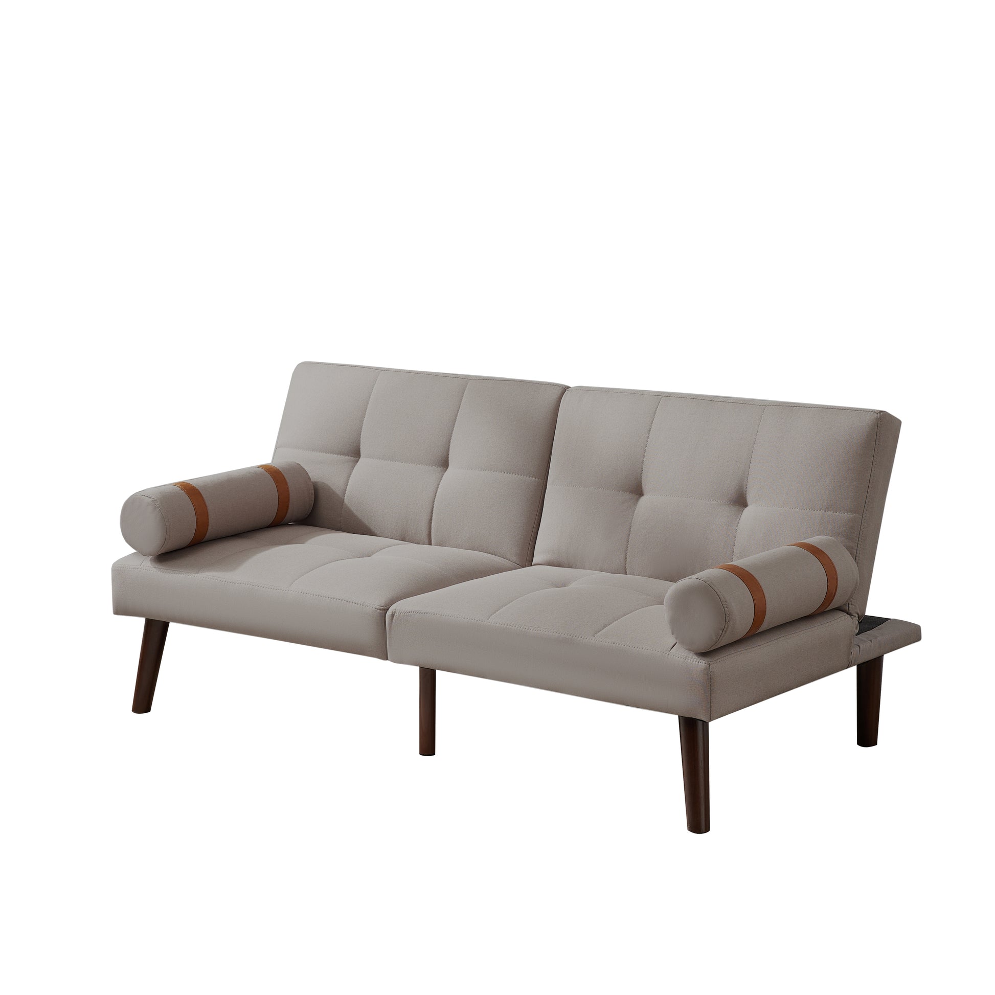 Convertible Sofa Bed Futon Light Grey