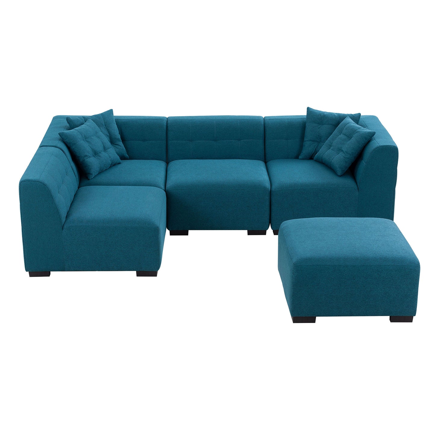 Sectional Sofa with Removable Ottoman Green