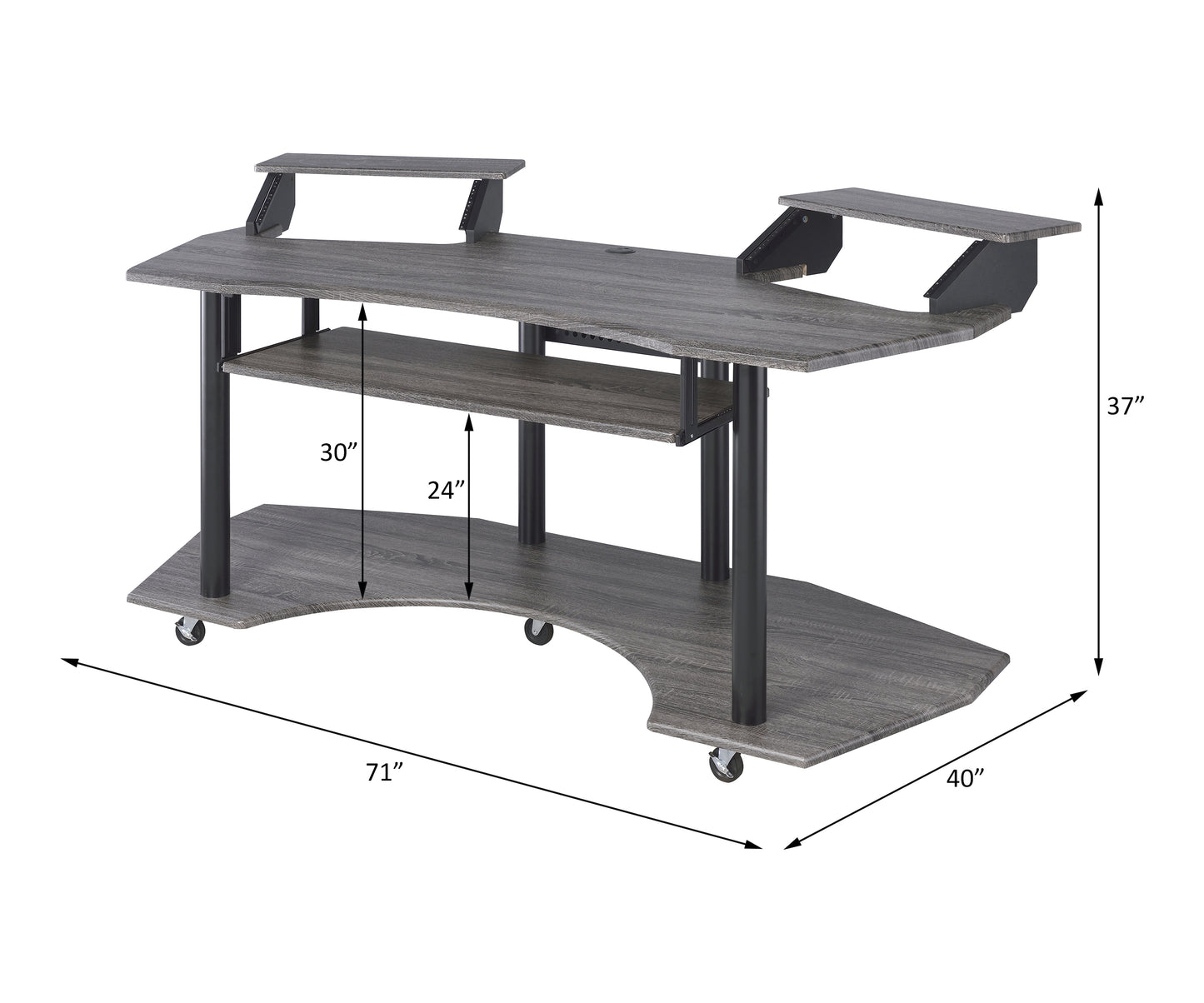 ACME Eleazar Computer Desk, Black Oak