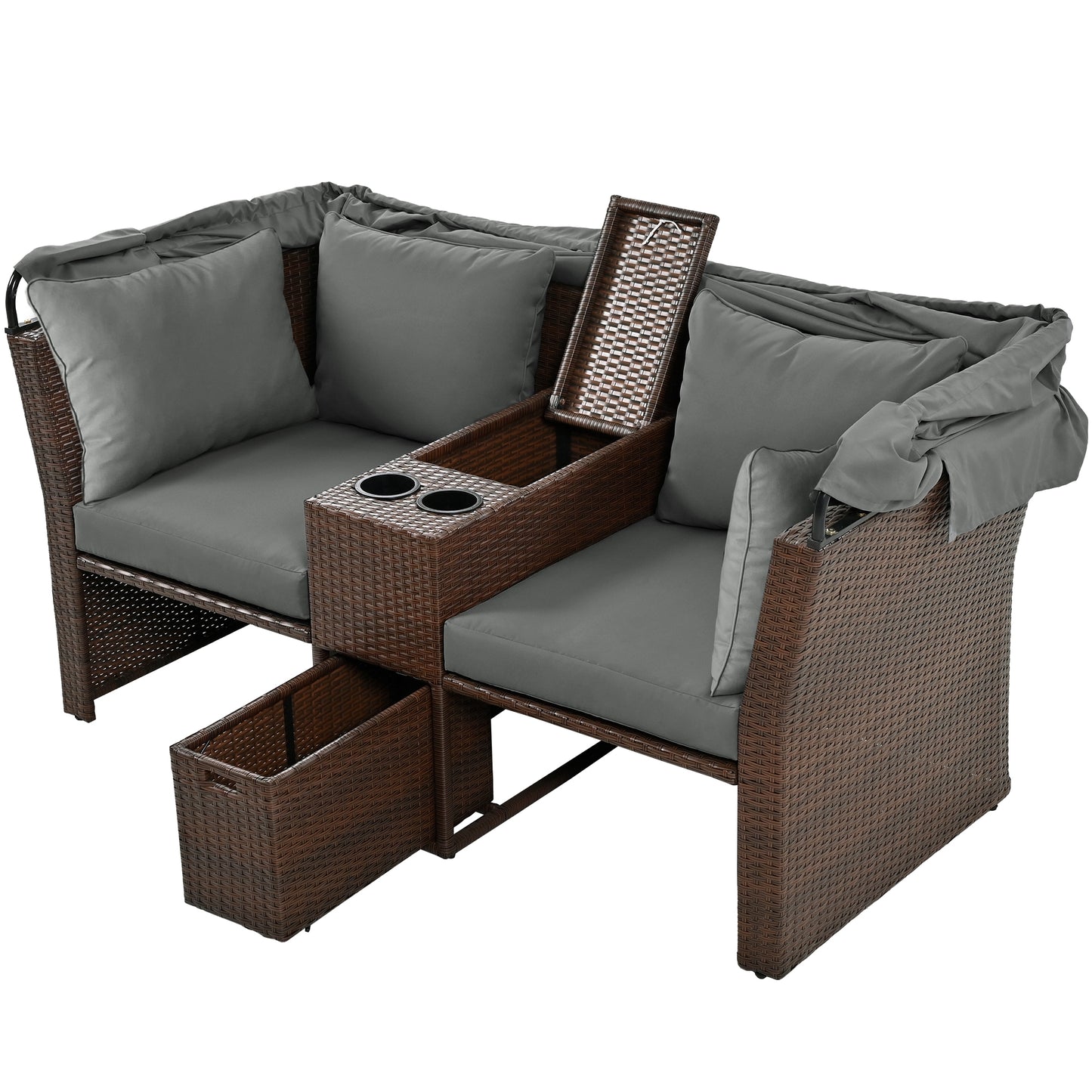 2-Seater Outdoor Patio Daybed Outdoor Double Daybed