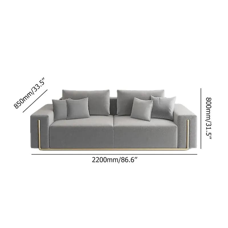 Stylish upholstered three-seater sofa for living room