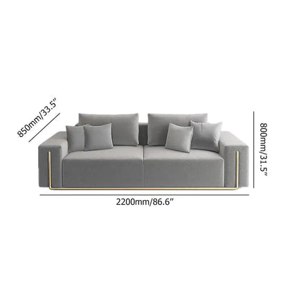 Stylish upholstered three-seater sofa for living room