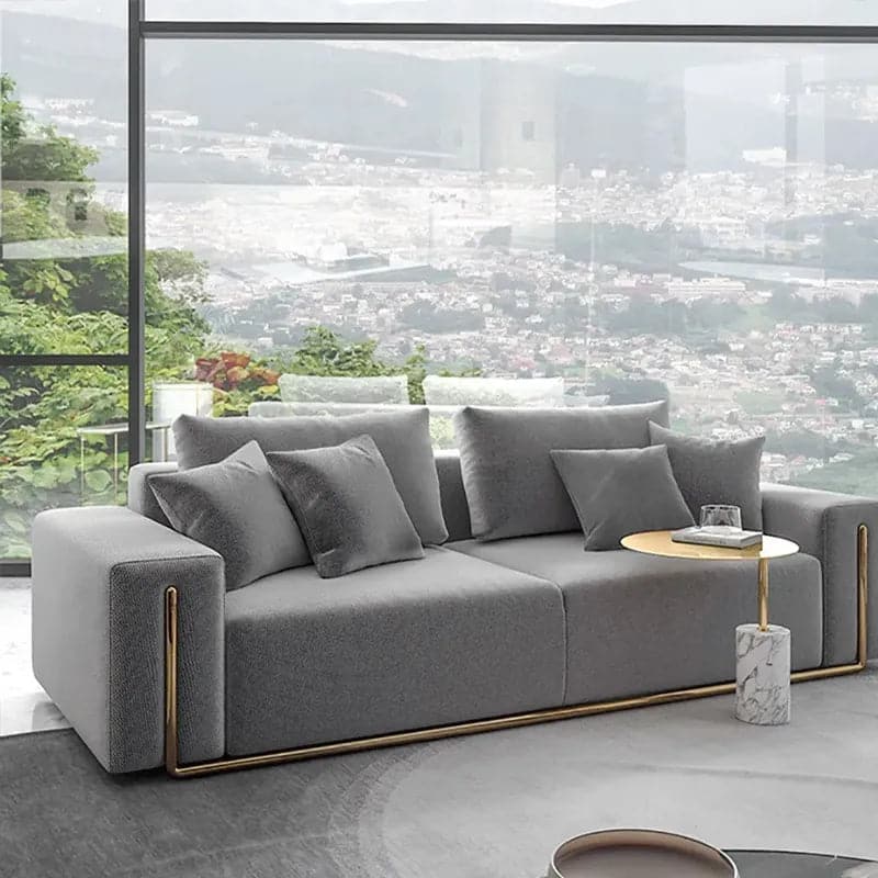 Stylish upholstered three-seater sofa for living room