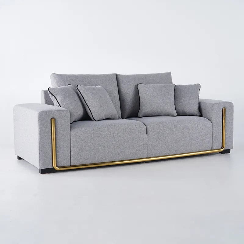 Stylish upholstered three-seater sofa for living room