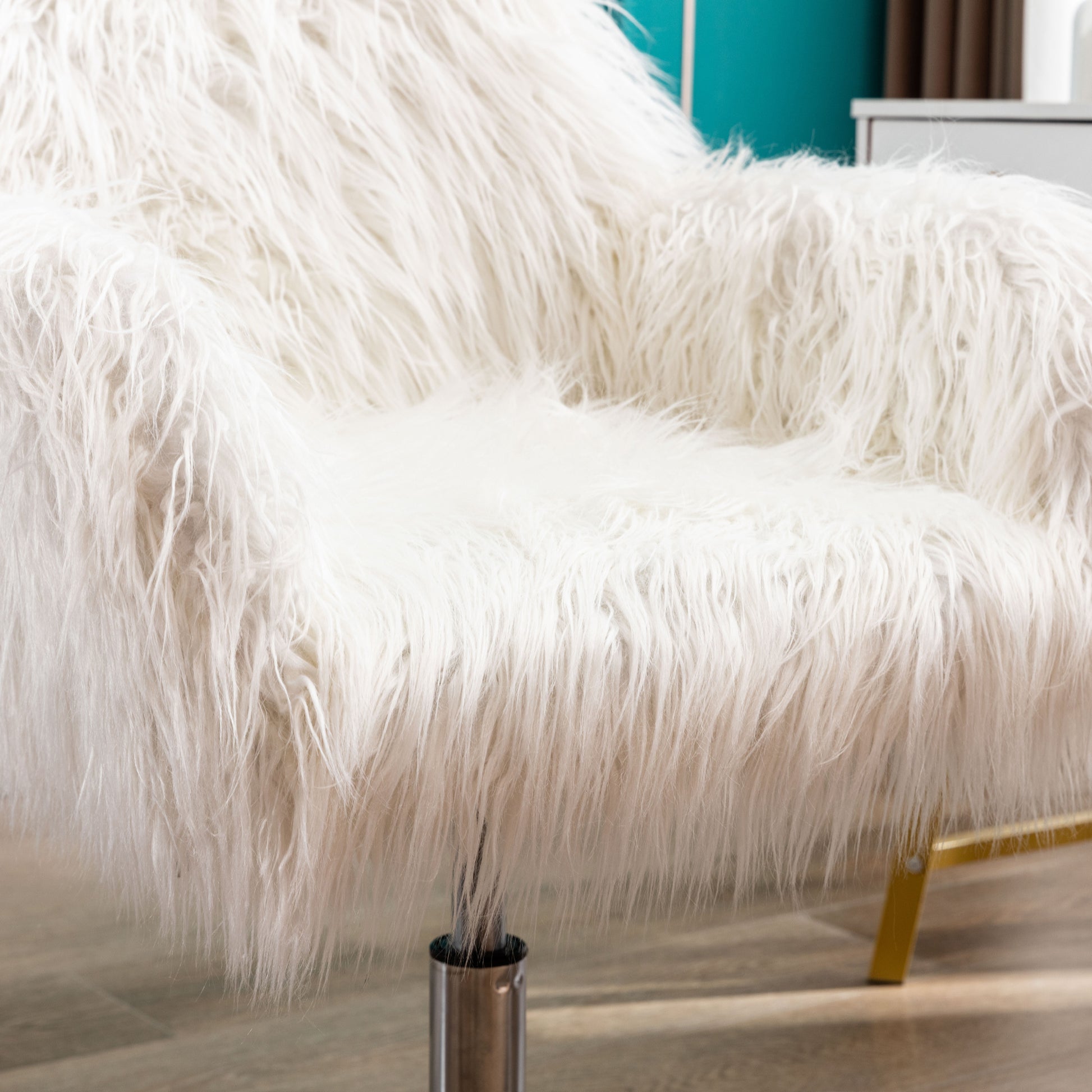 Modern Faux fur home office chair, fluffy chair, makeup vanity Chair