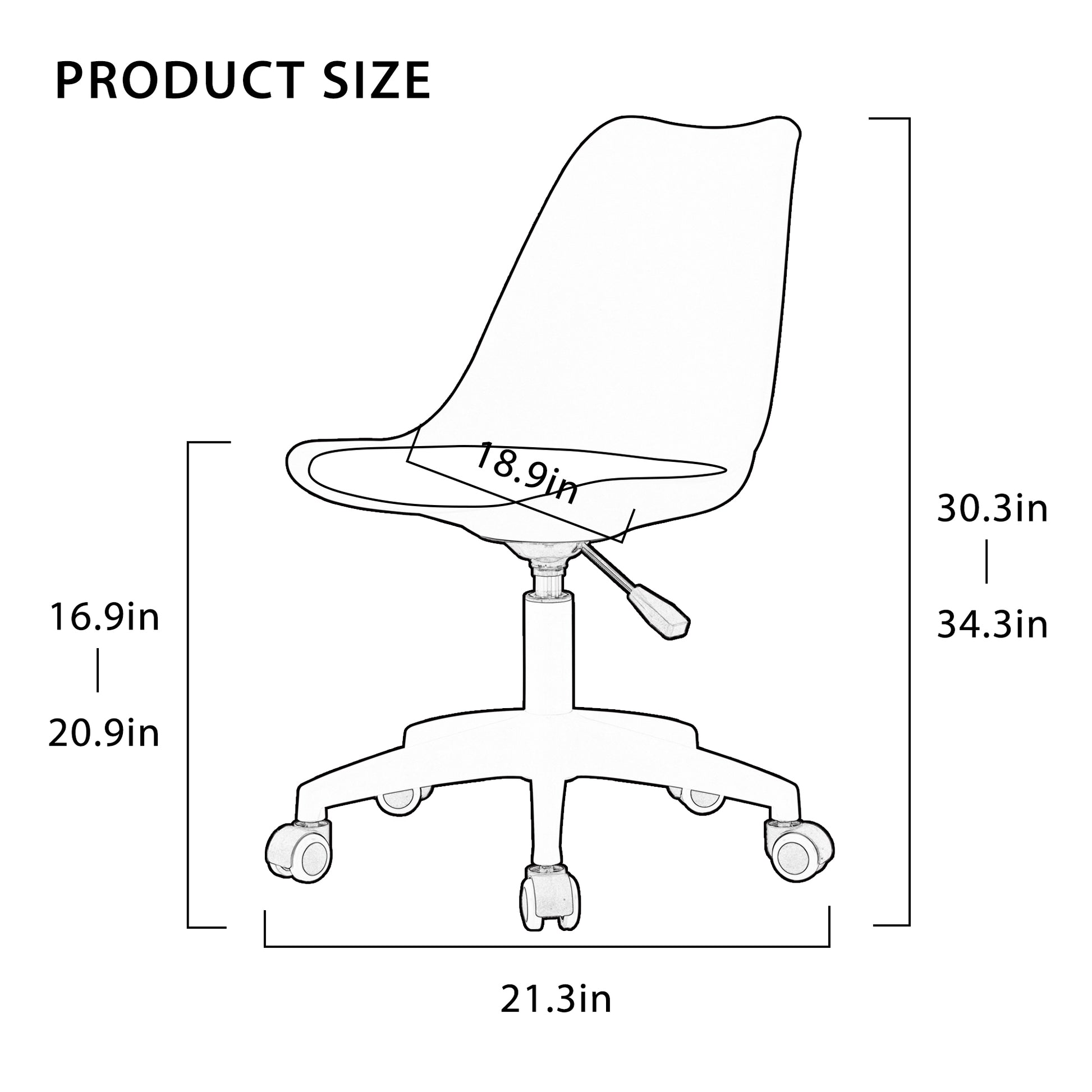 Home Office Desk Chairs, Adjustable 360 °Swivel Chair