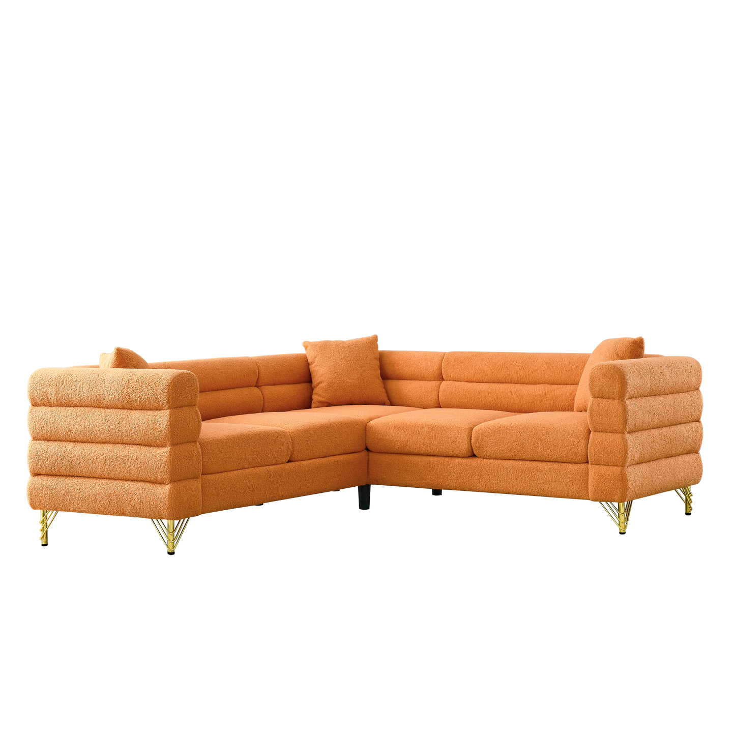 L-Shaped Sectional Sofas Couch, 5-Seater with 3 Cushions.