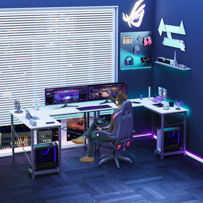 L Shaped Gaming Desk,hite