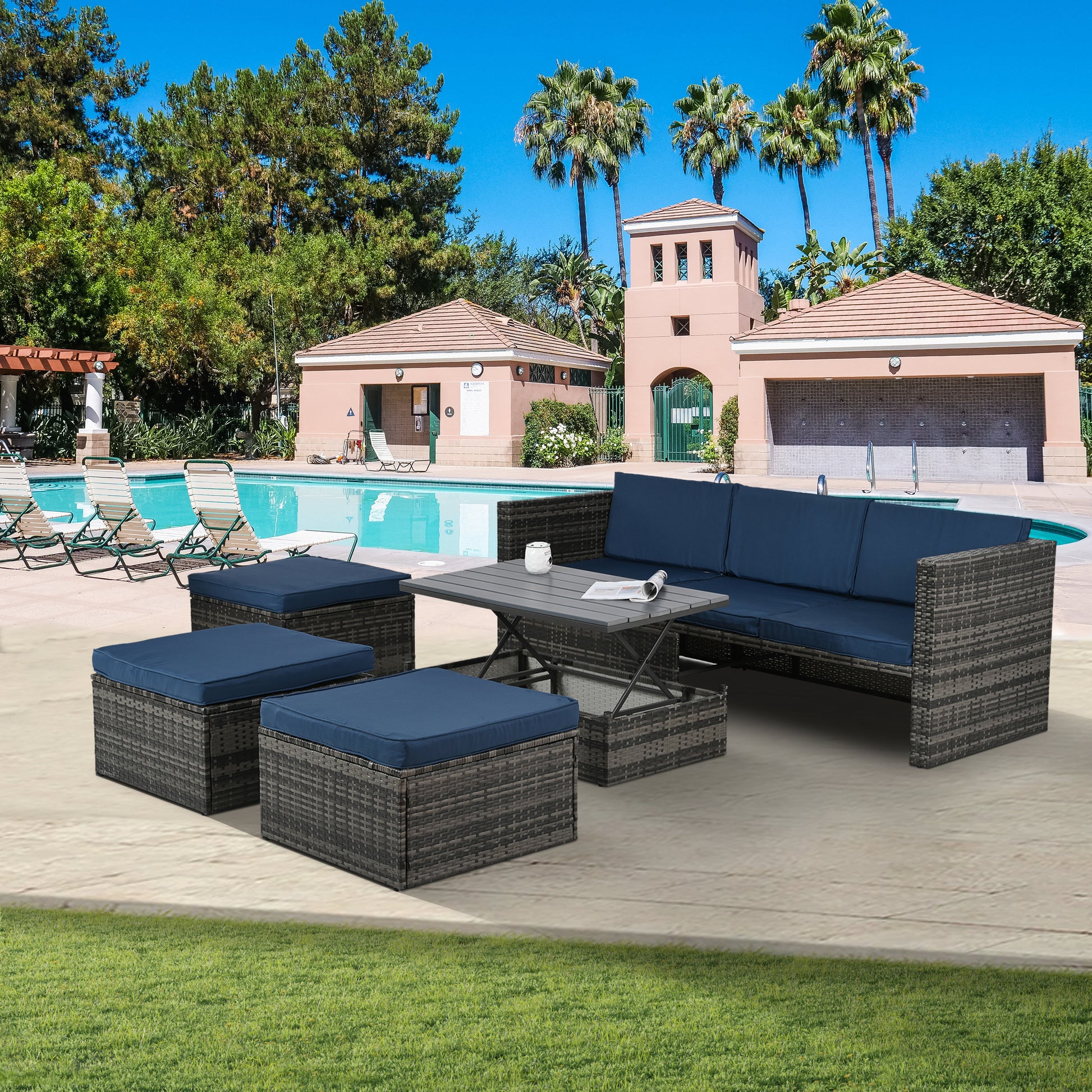 Patio Outdoor Furniture, Seasonal 5 Set, Coffee Table