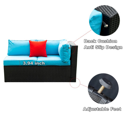 5 Pieces sectional Outdoor Furniture Cushioned, 2 Pillow