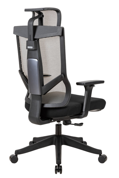 Executive office chair with headrest and 2D armrest