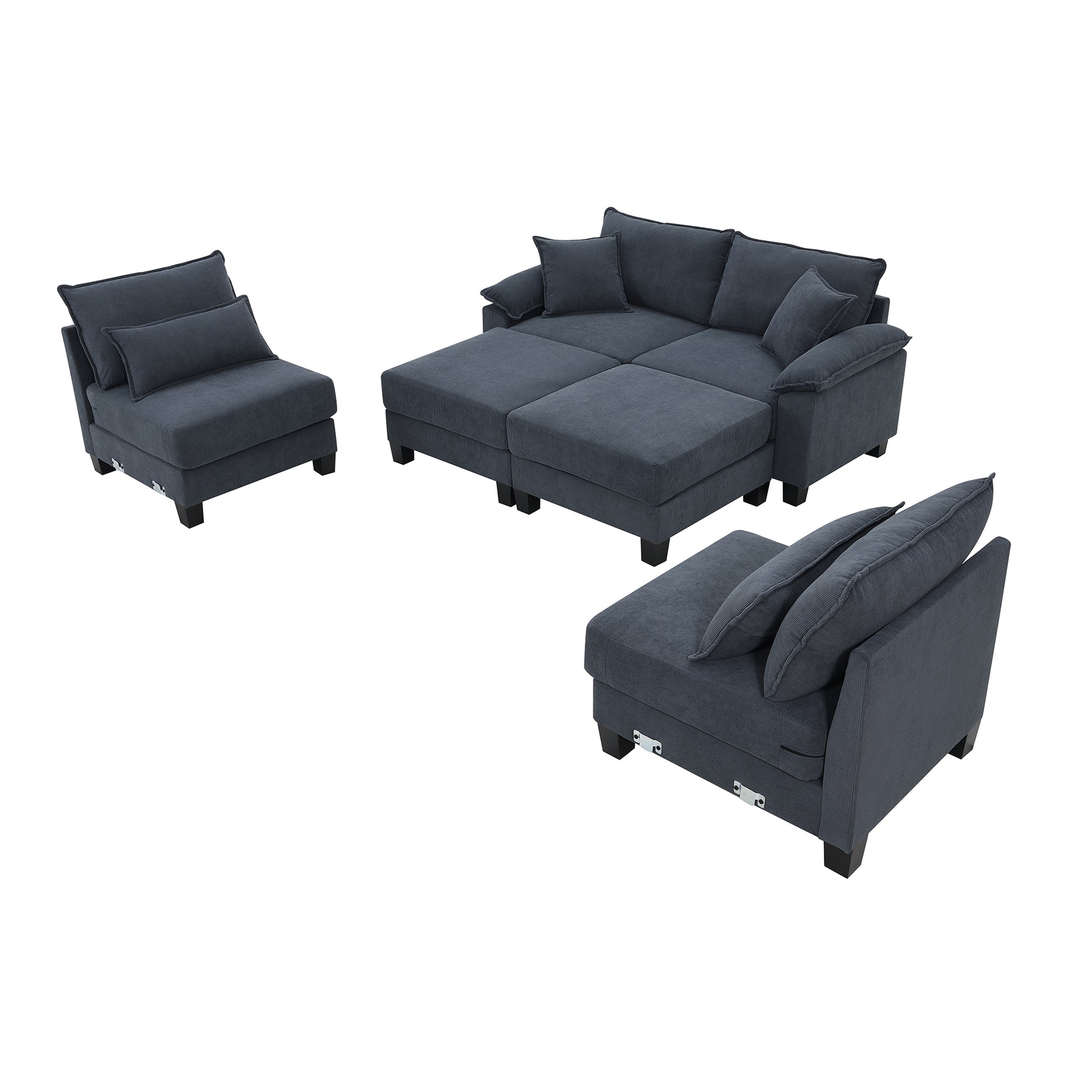 Corduroy U-Shaped Sectional Sofa