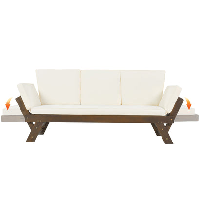 Outdoor Adjustable Patio, Daybed Sofa Chaise Lounge, Cushions
