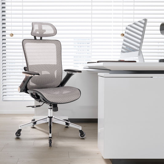 Ergonomic Mesh Office Chair, High Back - Adjustable Headrest