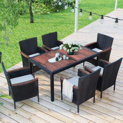 7-Piece Outdoor Patio Dining Set, Dining Table, Chairs