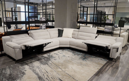 Modern Fabric Sectional with Recliner