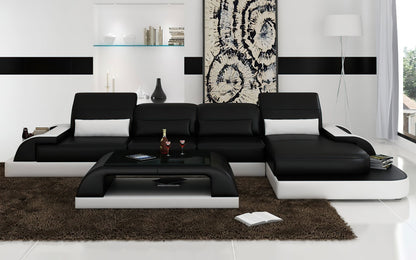 Luminous Leather Sectional with LED Lights