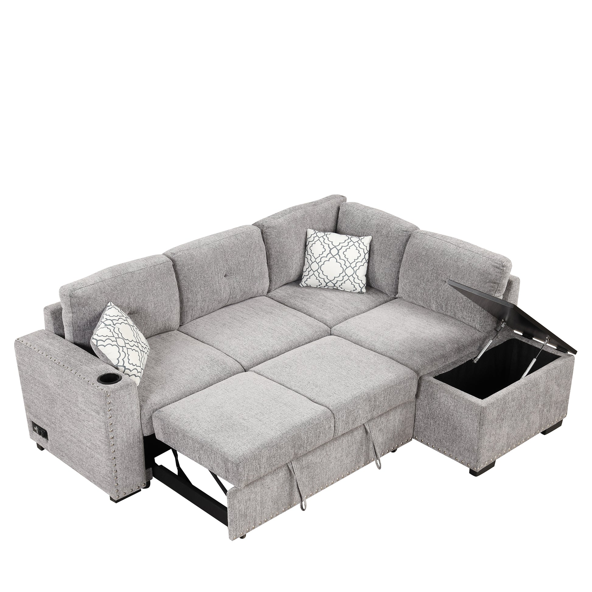 Reversible Sectional Sofa Bed, L-Shaped