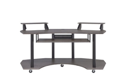 ACME Eleazar Computer Desk, Black Oak