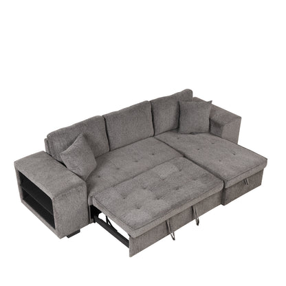 Sectional, Sleeper Sofa, Storage Chaise, 2 Stools