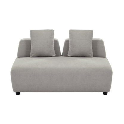 3-piece Sectional Sofa Convertible with Four Removable Pillows Grey