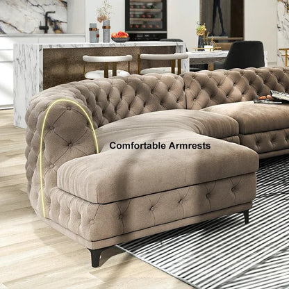 Sectional Chesterfield Sofa, 5-Seater