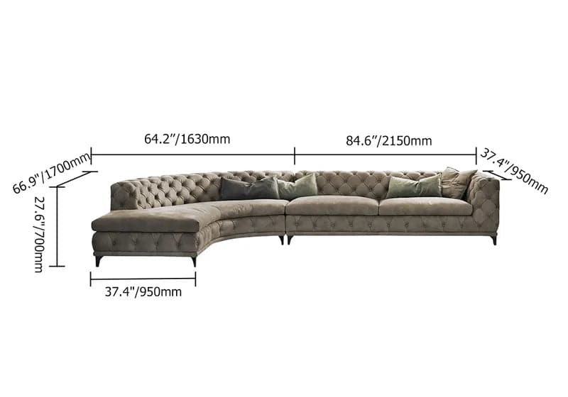 Sectional Chesterfield Sofa, 5-Seater