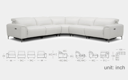 Top Leather Recliner Sectional