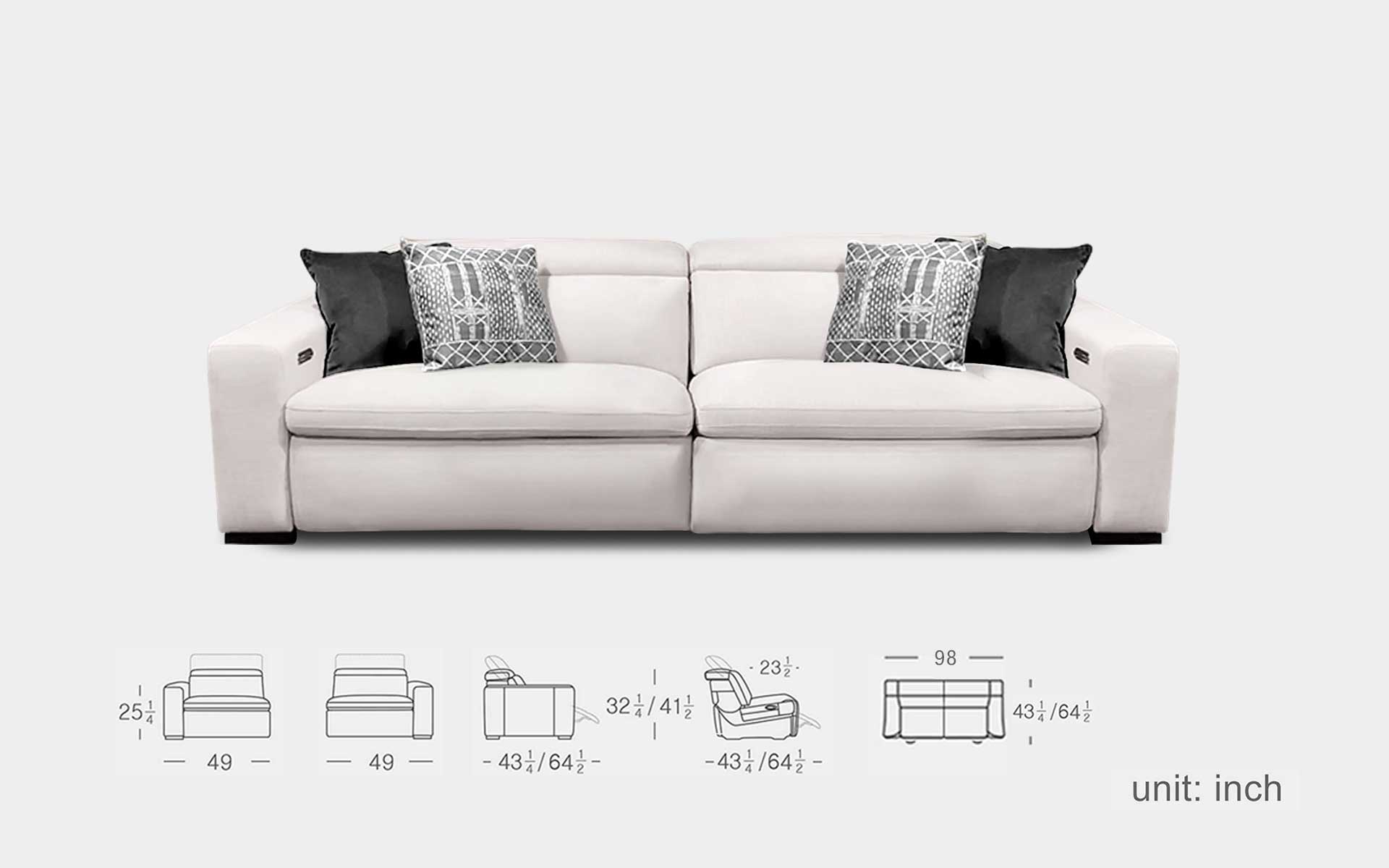 Tranquil Fabric Sectional with Recliner
