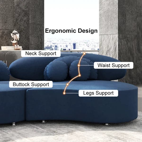 Curved Sectional Modular Sofa, 6-Seater