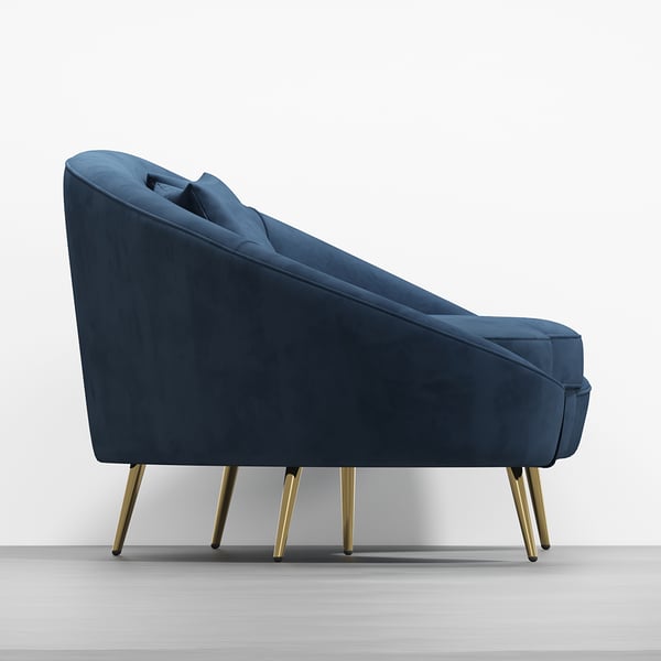 Modern 95" Bronze Velvet Curved Sofa, 3 Seaters