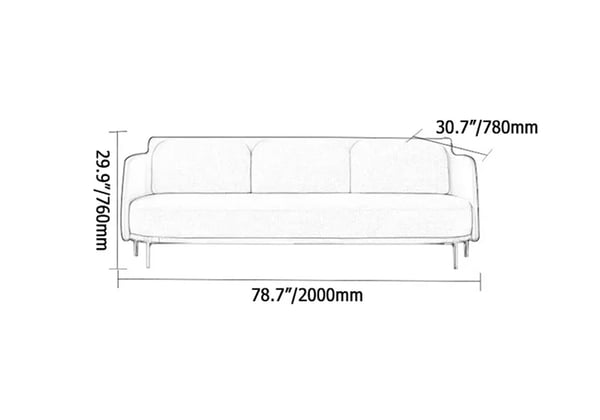 White & Gray Upholstered Sofa, Linen & Microfiber