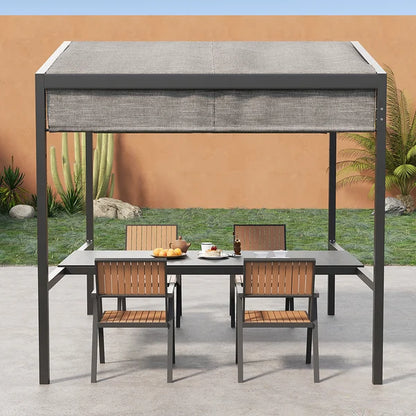 Outdoor Patio Adjustable Height Dining Table, Canopy, Bar Table