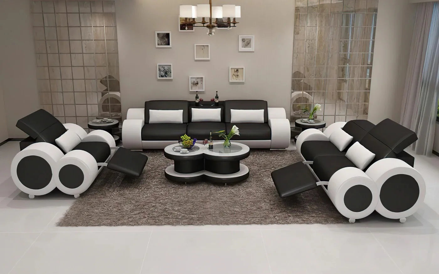 Hot Selling Modern Leather Modular Sofa Set for Modern Living Rooms
