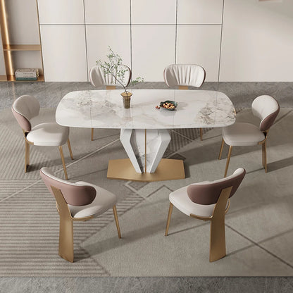 Center Luxury Dining Tables: Marble, Chair Combination, Modern, Small Apartment Furniture