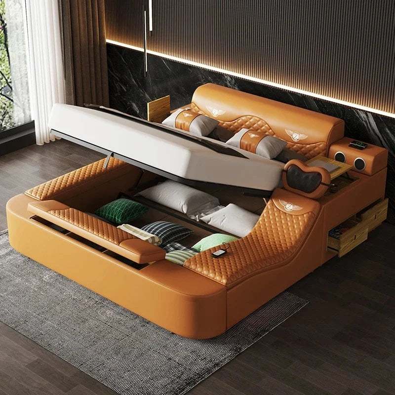 Multifunctional Smart Bed | Tech Smart, Massage, Leather Cama