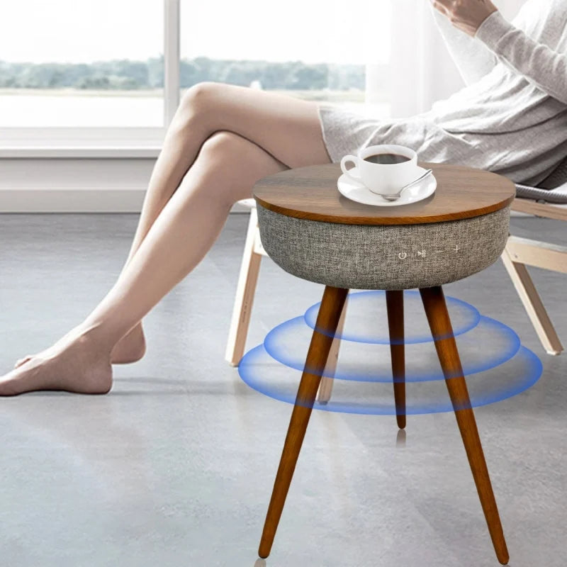 Smart Coffee Table: Wireless Charging, Bluetooth Stereo, USB Charger, Music Table