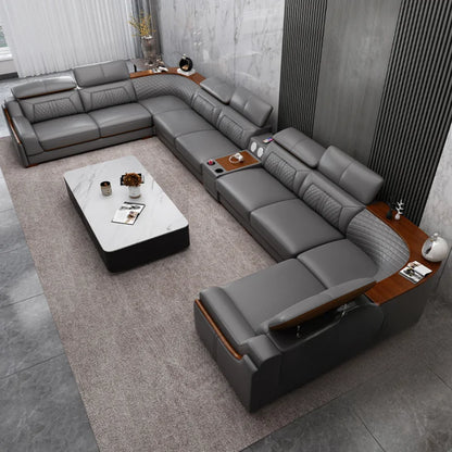 Fancy Modern Lazy Reclining Sectional Couch, Italian Canape