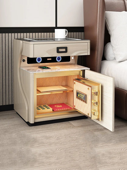 Smart Bedside Table with Safe, Rechargeable Light & Multi-Function