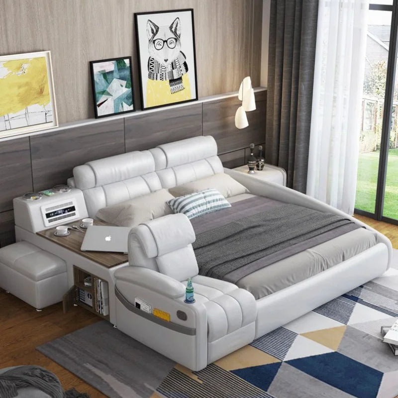 Nordic Modern Queen Bed - Simple Luxury with Multifunctional Design