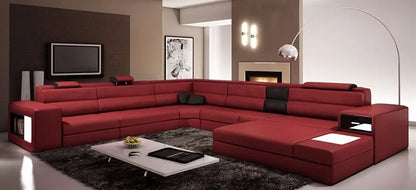 European Style Modern Design  Leather U-Shaped Corner Sofa Set for Living Room Furniture Use at Home