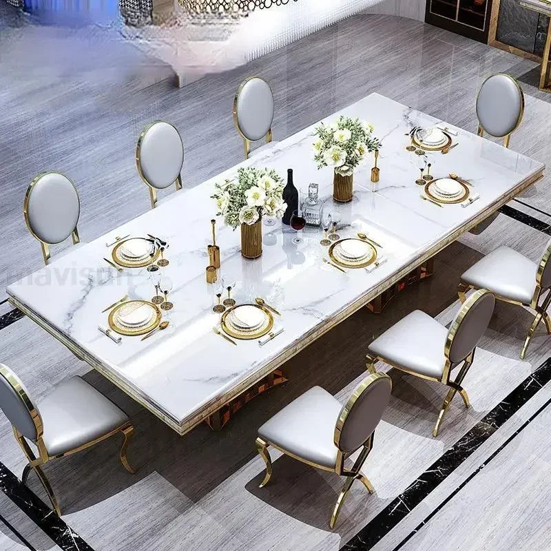 Luxury Modern Dining Table: Marble Desk, Mobile Kitchen Tables, Console, Dining Chairs, Home Furniture