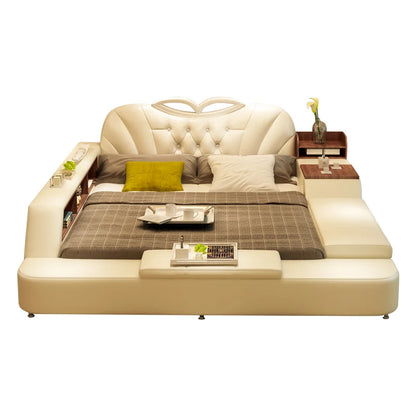 Princess European Double Bed Frame - Luxury Queen Leather