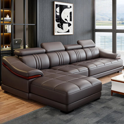 Luxury Italian Leather Sectional Sofa - Reclining Modern Lounge