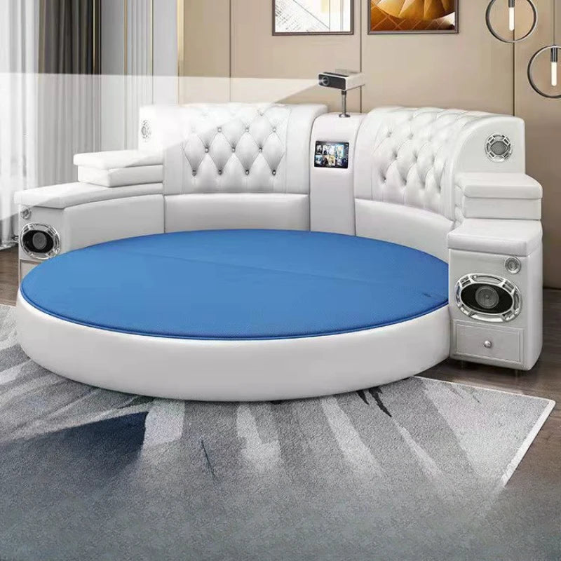 Pretty White Double Bed - Modern Elegant Multifunctional Superking