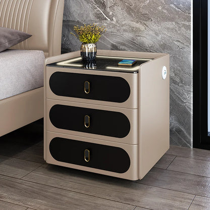 Minimalist Modern Nightstand with Safe Drawer and Italian Design