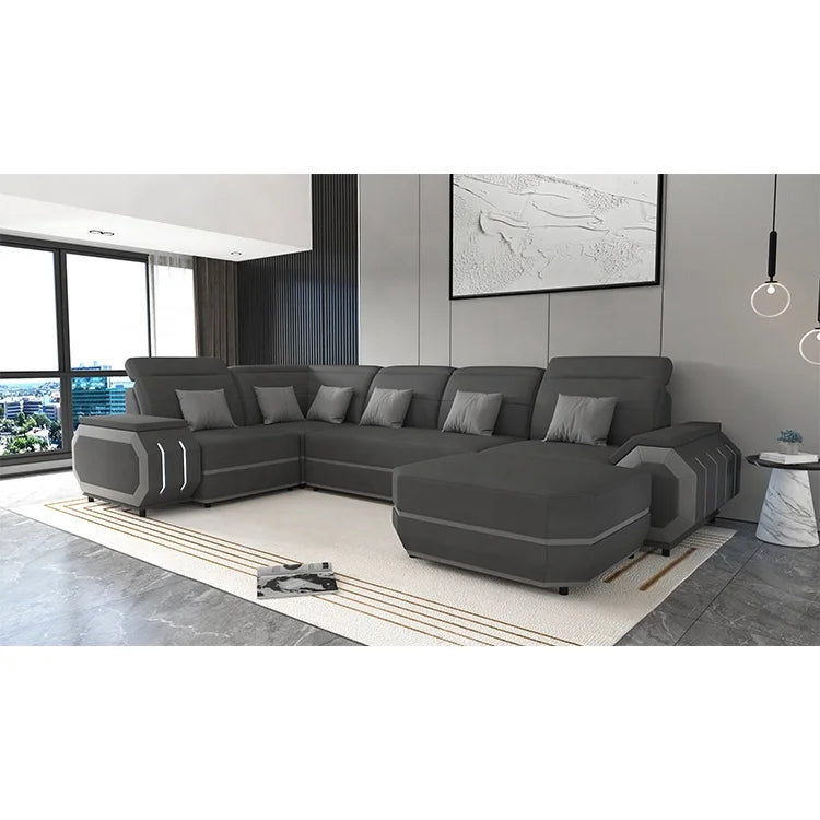 Modern Genuine Leather Office Sofa Set – Luxury Living Room Furniture