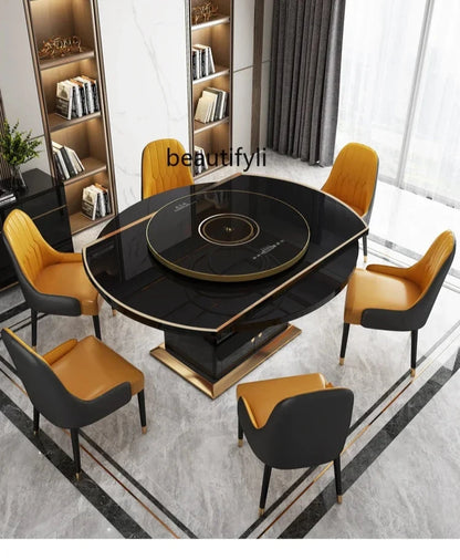 Compact Modern Foldable Dining Table with Induction Cooke