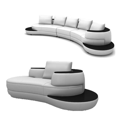 Top Grain Leather Sofa - Modern Italian Corner Sectional Set